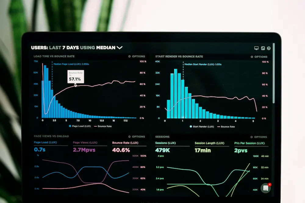 Screenshot of custom web application dashboard showing analytics interface
